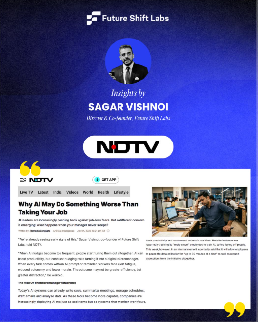 Sagar Vishnoi's NDTV commentary on why AI may do something worse than taking your job